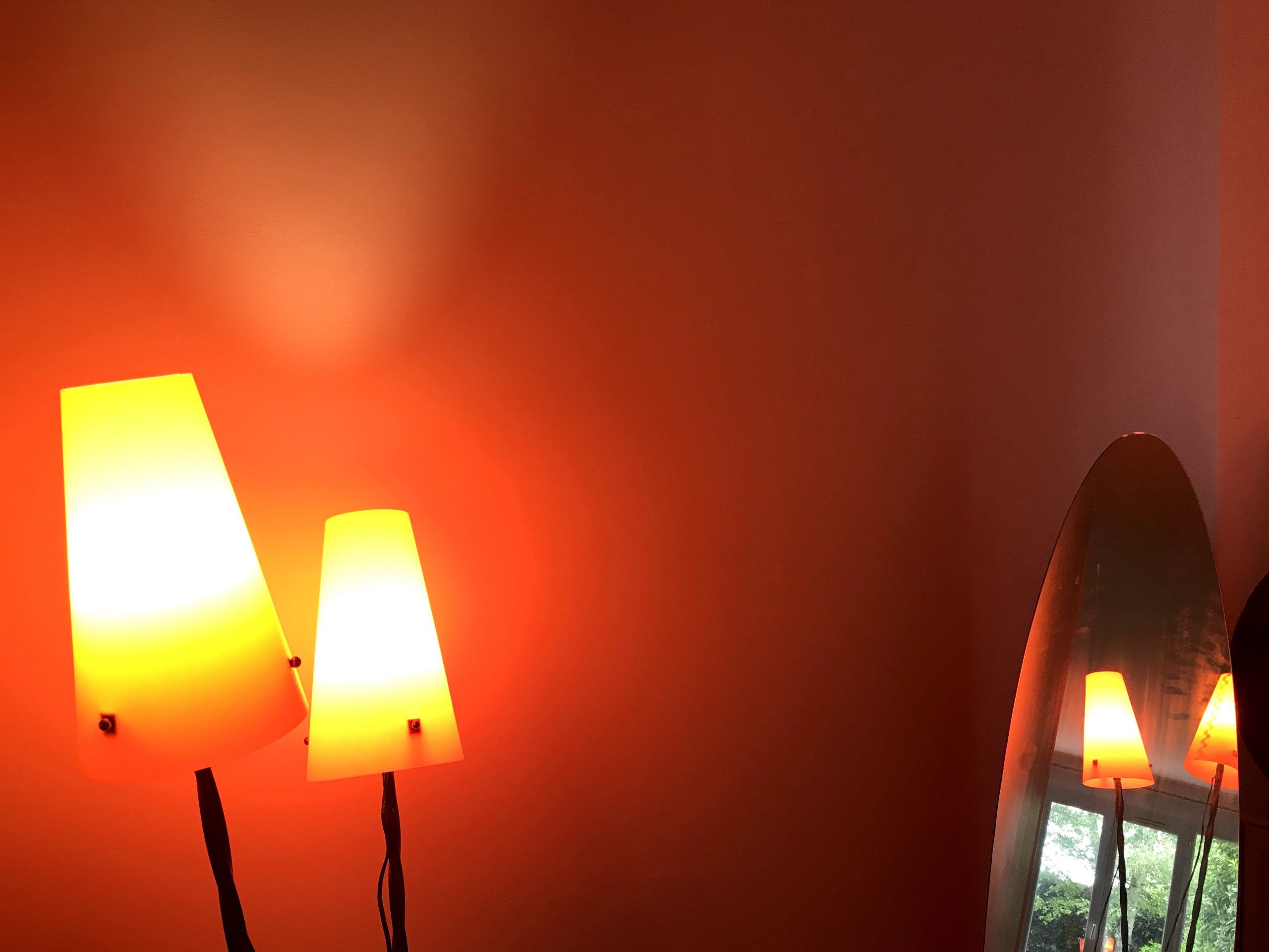 Vintage three-way two-light floor lamp