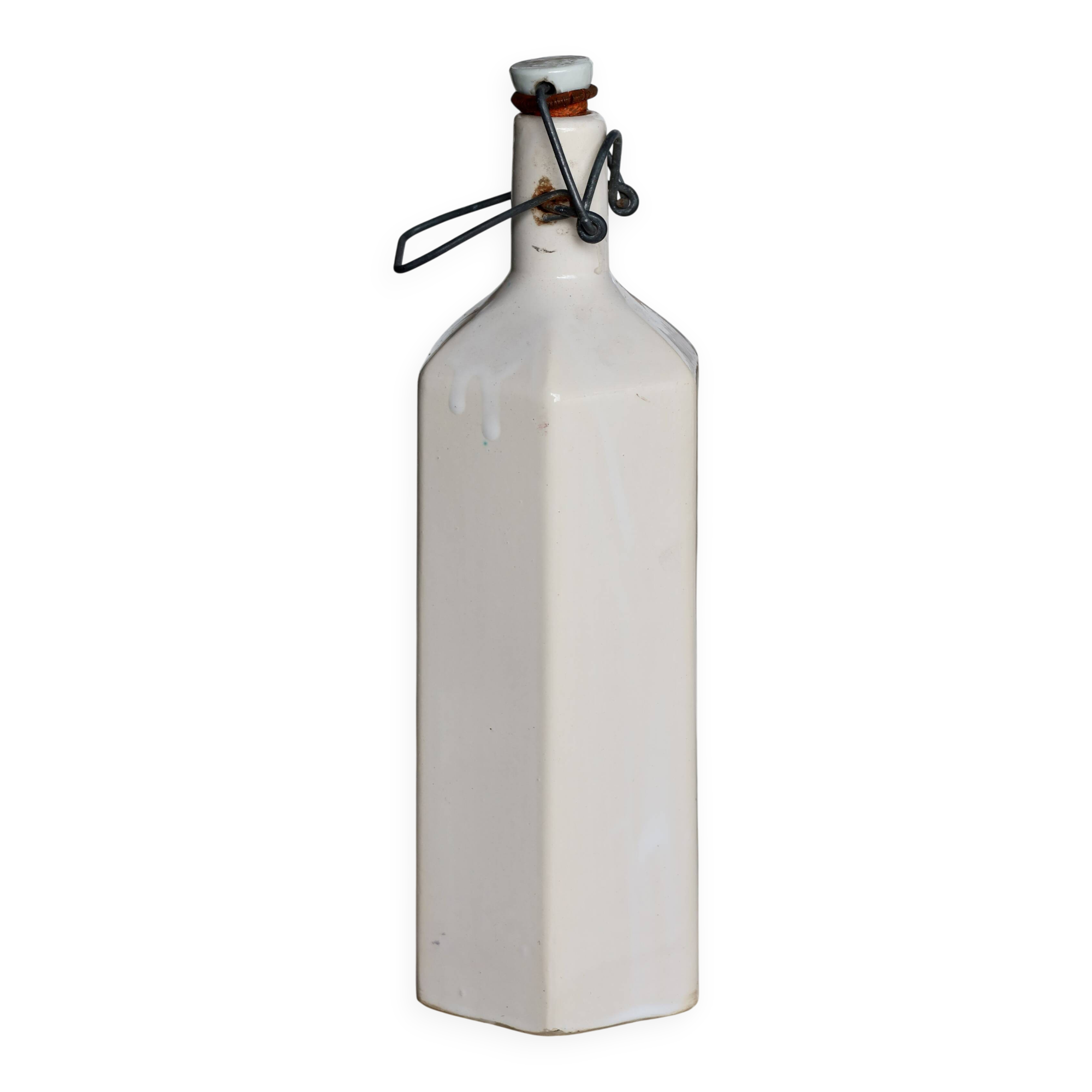 Antique beige glazed ceramic bottle