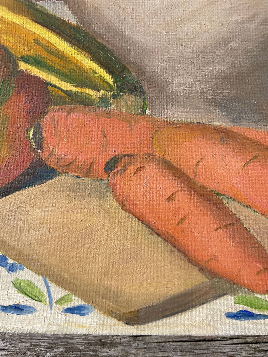 Still life oil on canvas with vegetables