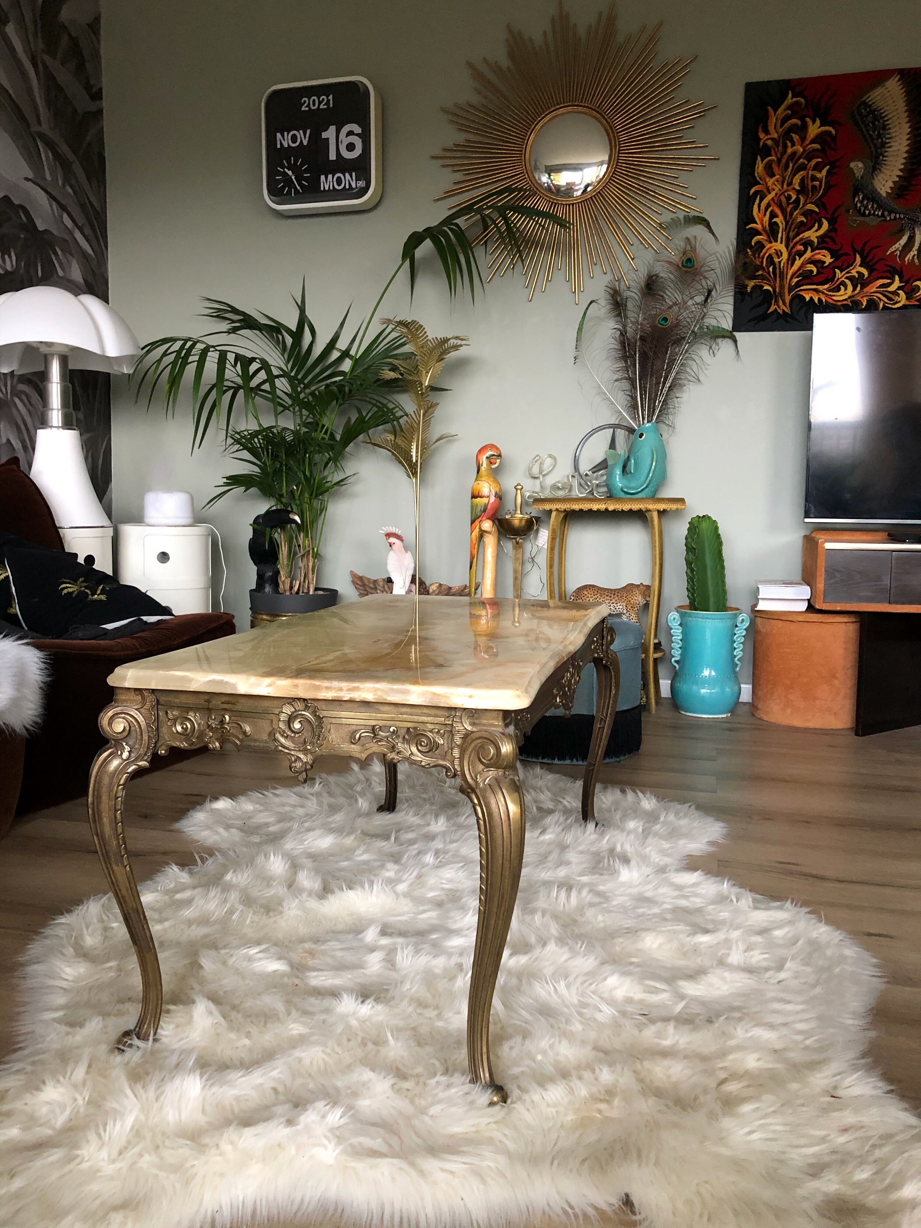 Marble and gold coffee table