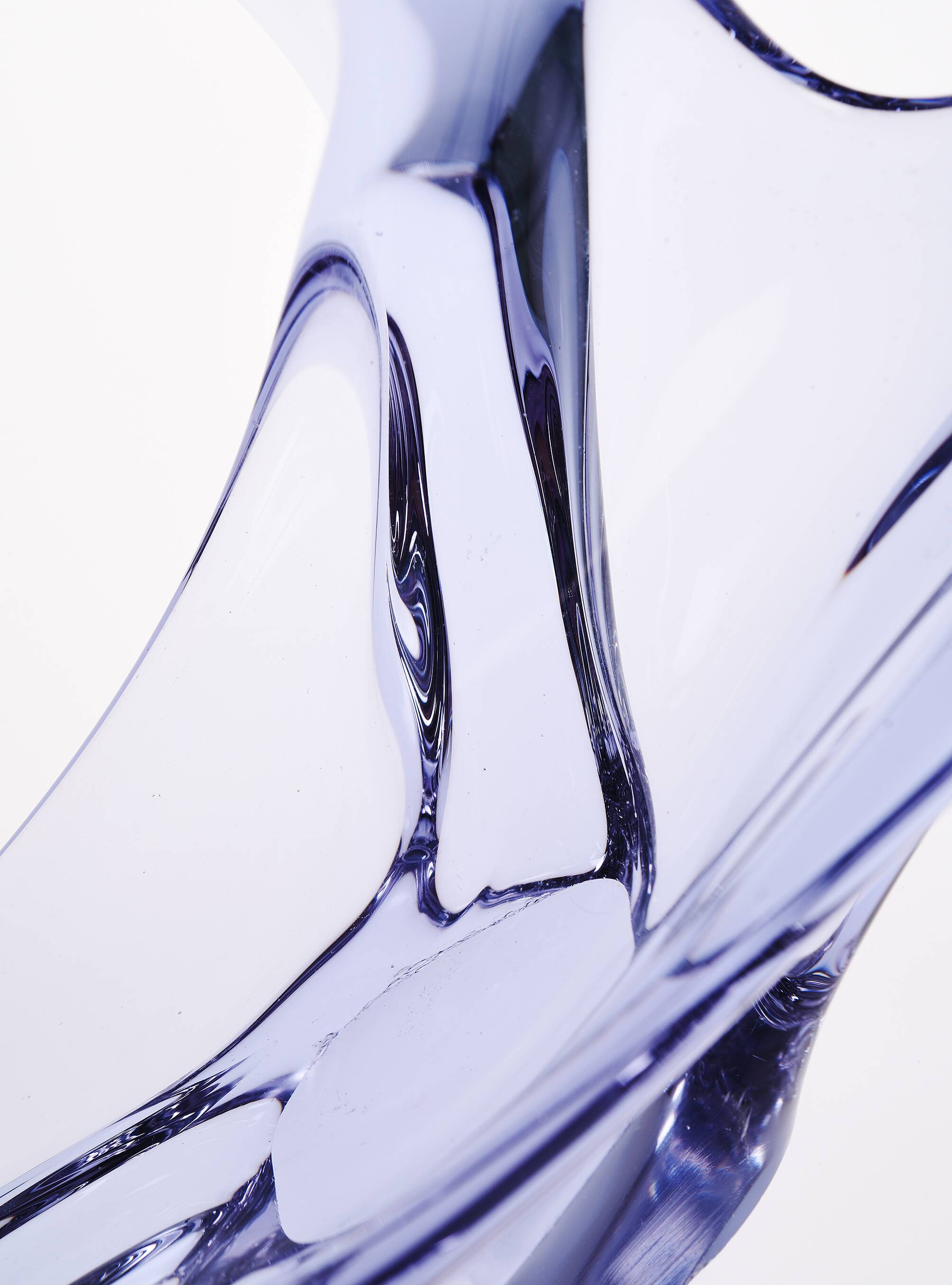 Blue glass fruit basket Cofrac style