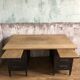 Former wooden minister's desk, black patina