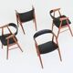 Teak chairs by Aksel Bender Madsen and Ejnar Larsen, Denmark 1960.