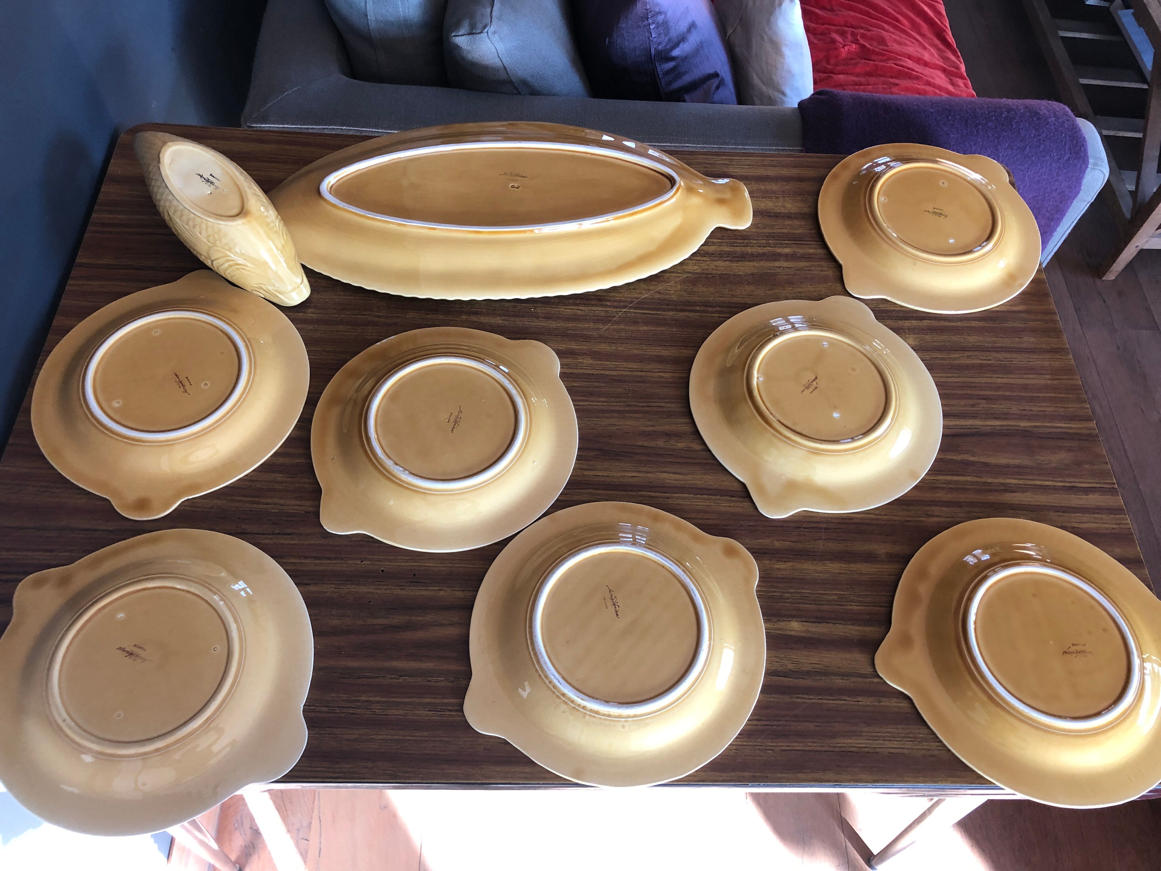 Fish service in Faïence - Sarreguemines