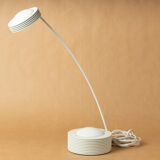 Desk table lamp vintage design 1980 reclining remote arm white