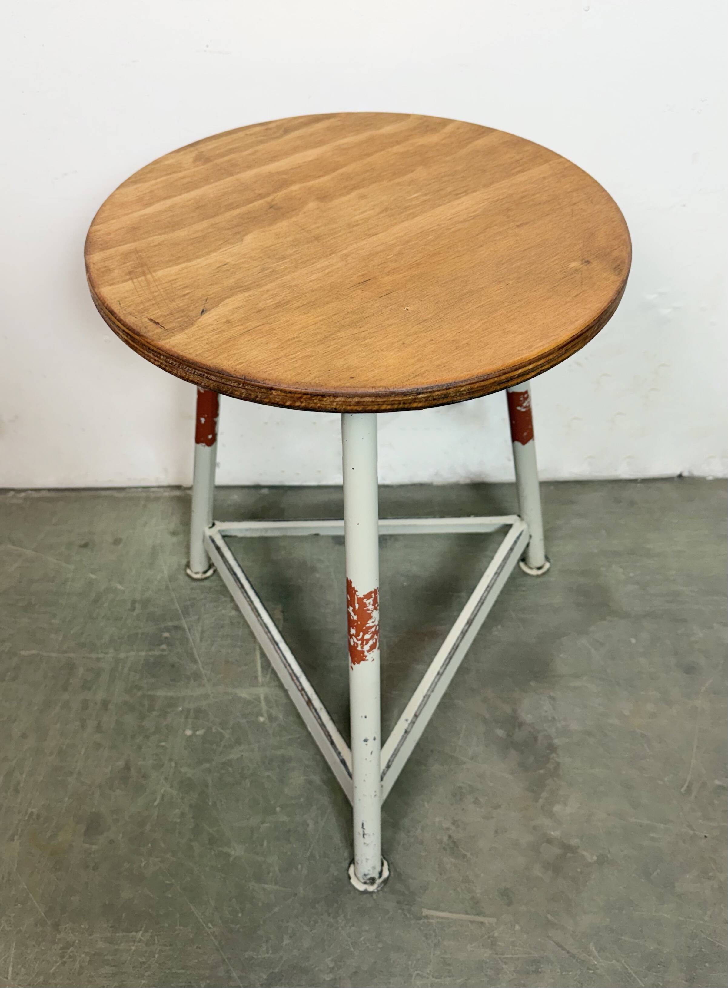 Grey Industrial Workshop Stool, 1960s