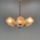 Mid-century glass & chrome chandelier, 1970's