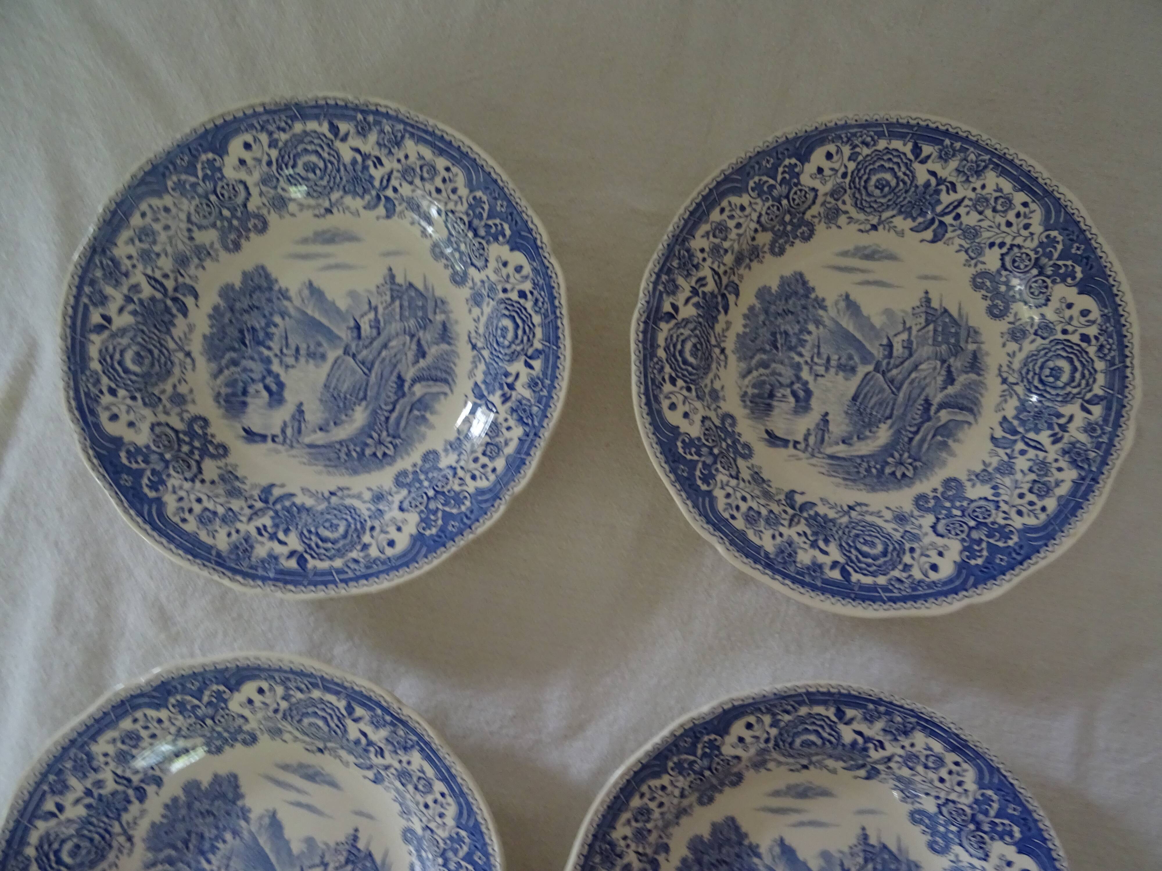 4 old earthenware plates 26923 villeroy boch burgenland blue