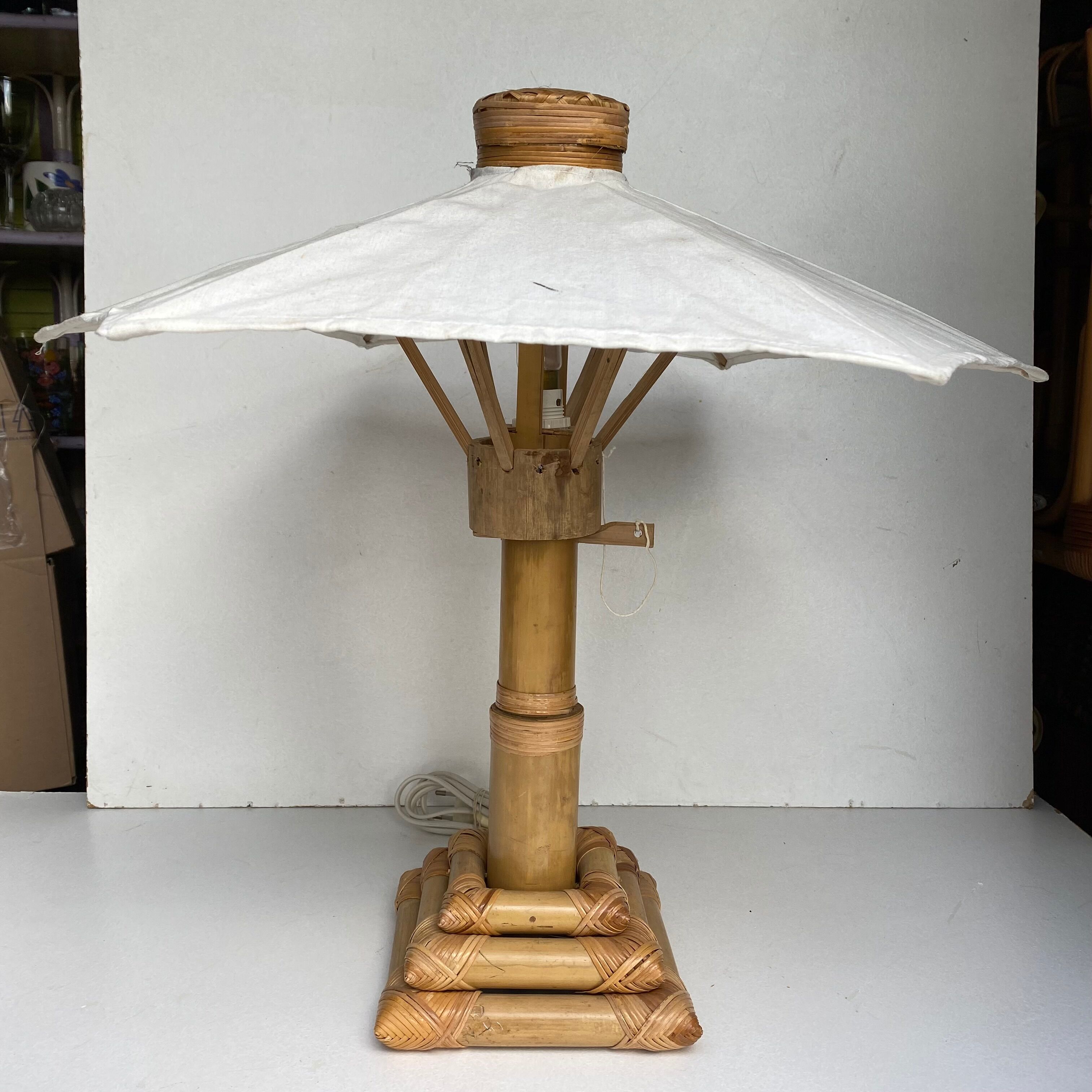 Vintage bamboo table lamp