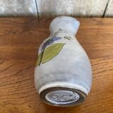 Antique grey enameled terracotta pitcher flower decor vintage kitchen