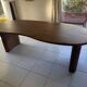 Wood table in organic shape 250×110