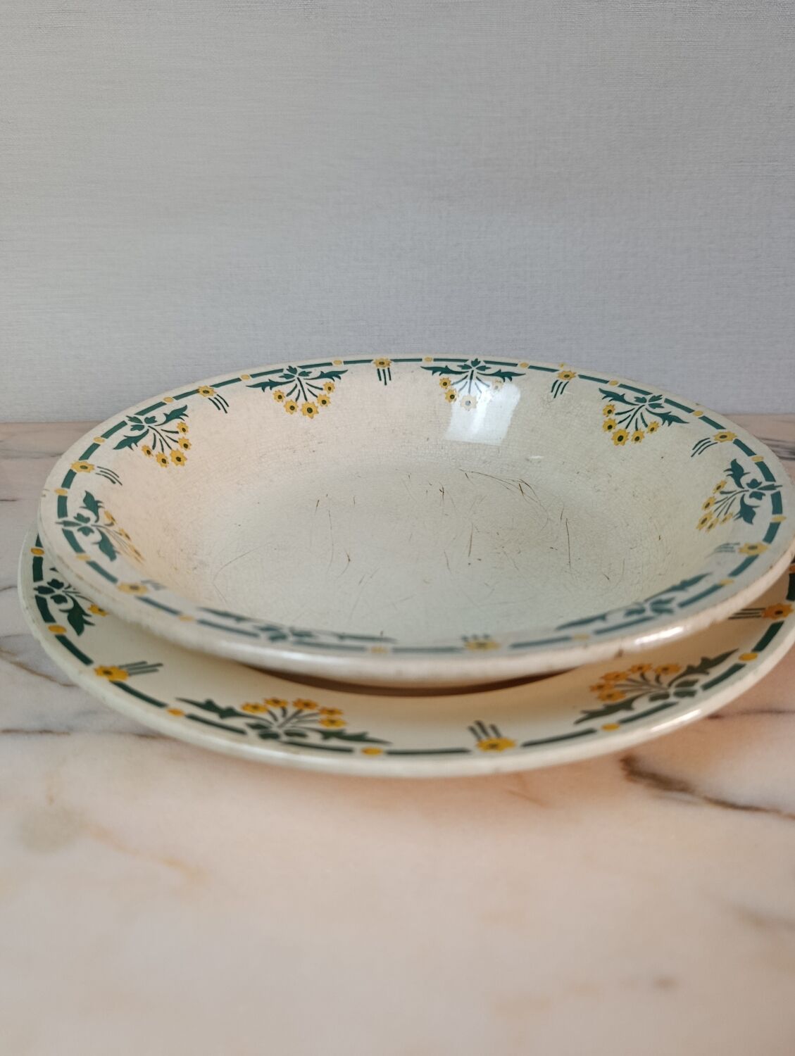 Set of 2 earthenware serving dishes from Choisy-le-Roi.