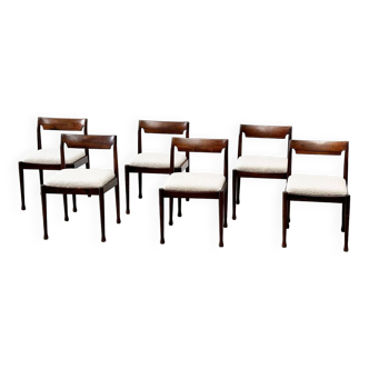 Set of six rosewood elegant dining chairs
