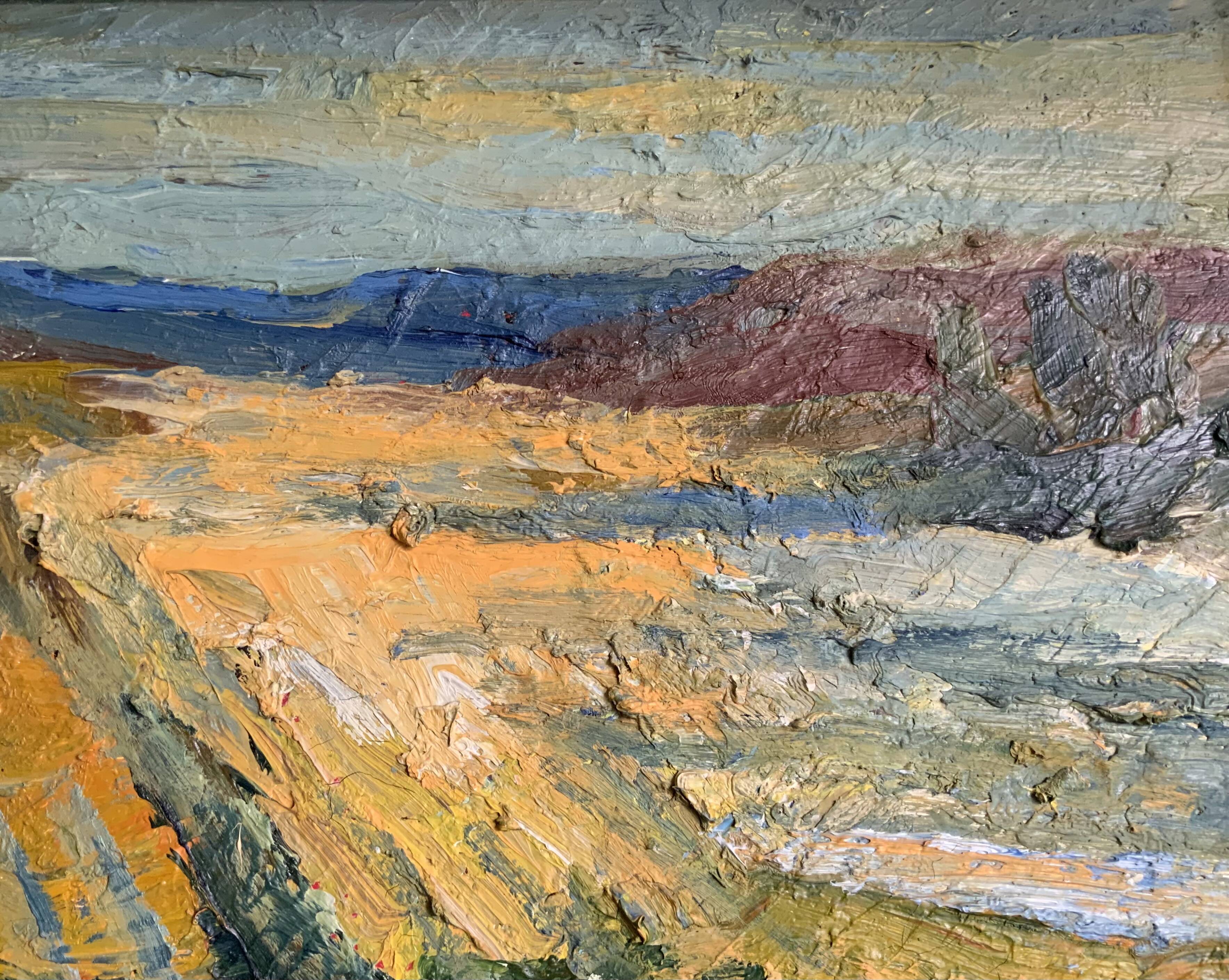 Vintage Modernists Oil Painting Autumn Landscape by Aksel 1960s