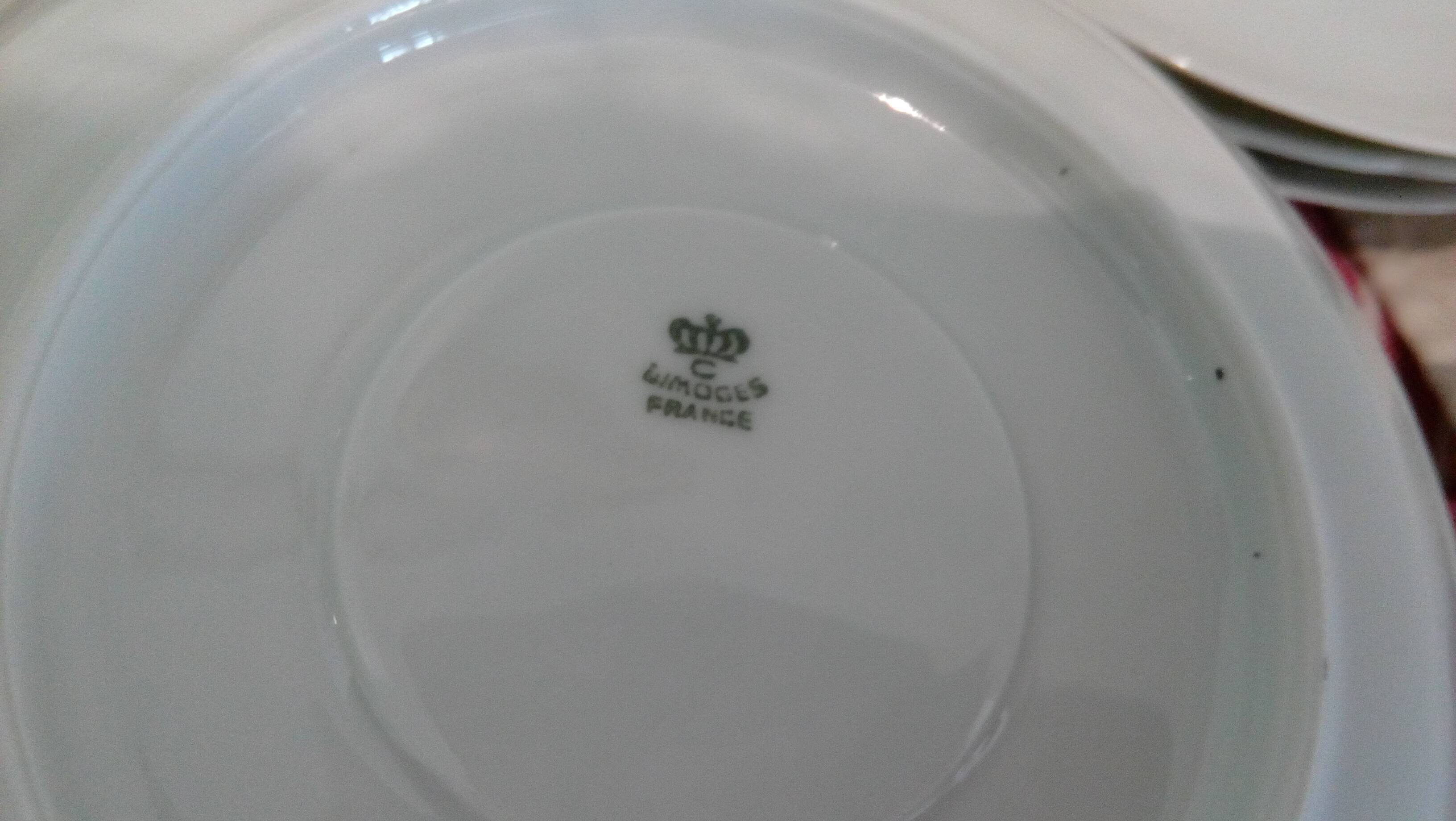 Set of 9 white porcelain coffee cups