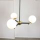 Mid-century italian brass and opaline chandelier
