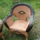 Pair of antique rattan armchairs
