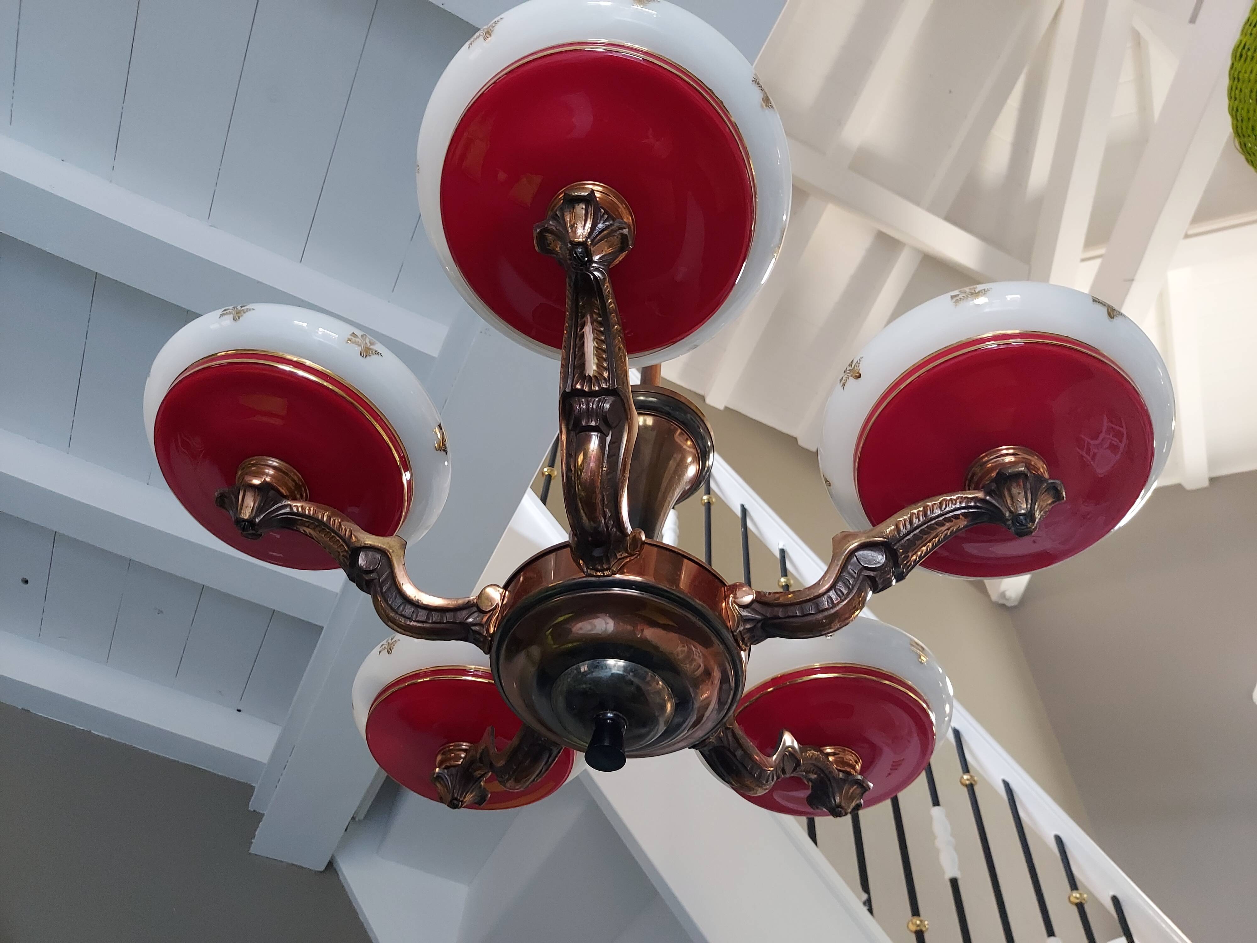 Vintage chandelier Art Deco vintage 1950