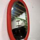 Miroir orange ovale vintage seventies 46 X 80 cm