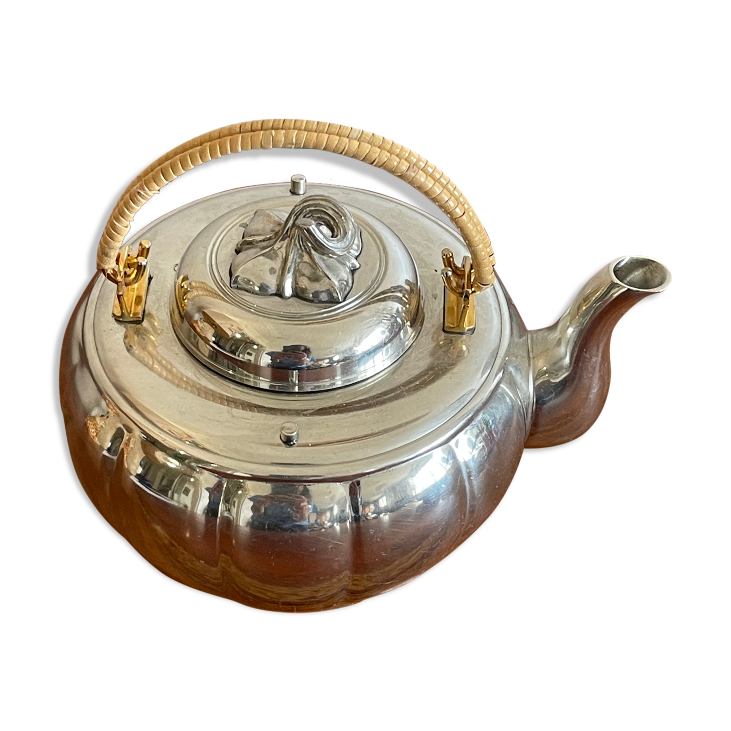 Silver metal teapot one person royal selangor malaysia