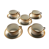 Set de 5 tasses à thé et sous-tasses Haviland