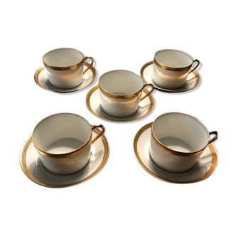 Set de 5 tasses à thé et sous-tasses Haviland