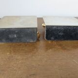 Serre livres en métal chromé et laiton "tennis & golf" années 70