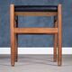 Rosewood Stool with Black Leather Seat, Denmark, 1960s