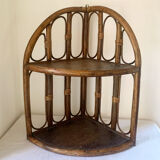 Rattan corner shelf
