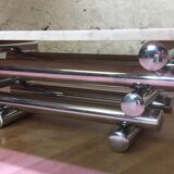 Coffee table with steel tube structure and marble top