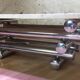 Coffee table with steel tube structure and marble top