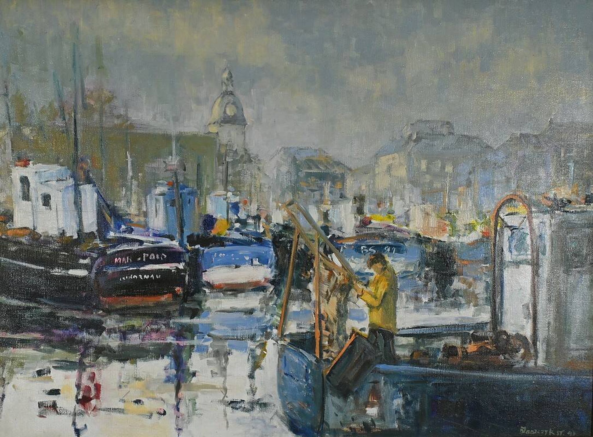 Huile sur Toile « Concarneau », signée S. Blaszczyk – 1991