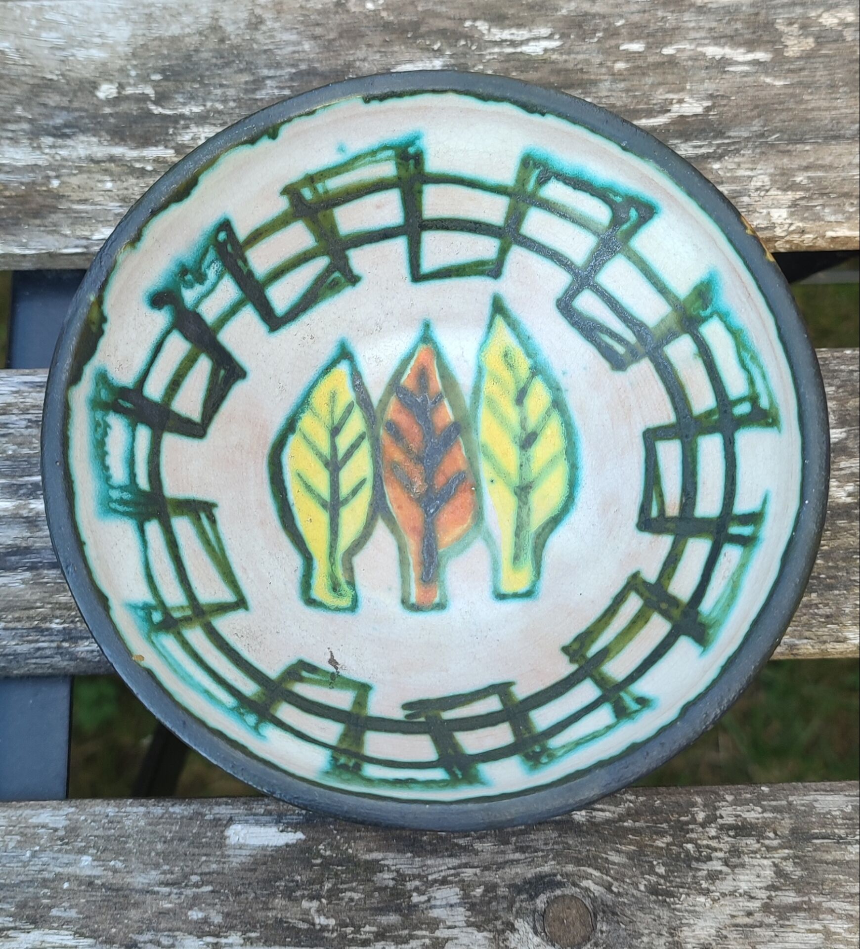 Vintage ceramic bowl signed Y. Le Mieux from the 60s-70s.