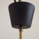 French Vintage 1950s Industrial Light In Black Metal White Enamal & Brass