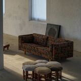 Modern Danish canapé with vintage patterned fabric by Søren Lund, 1970s.