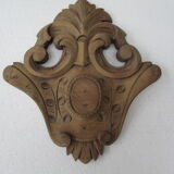 Carved wood pediment - cherry tree