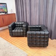 Paire de fauteuils Kubus 8020, conçus par Josef Hoffmann, Wittmann, Autriche