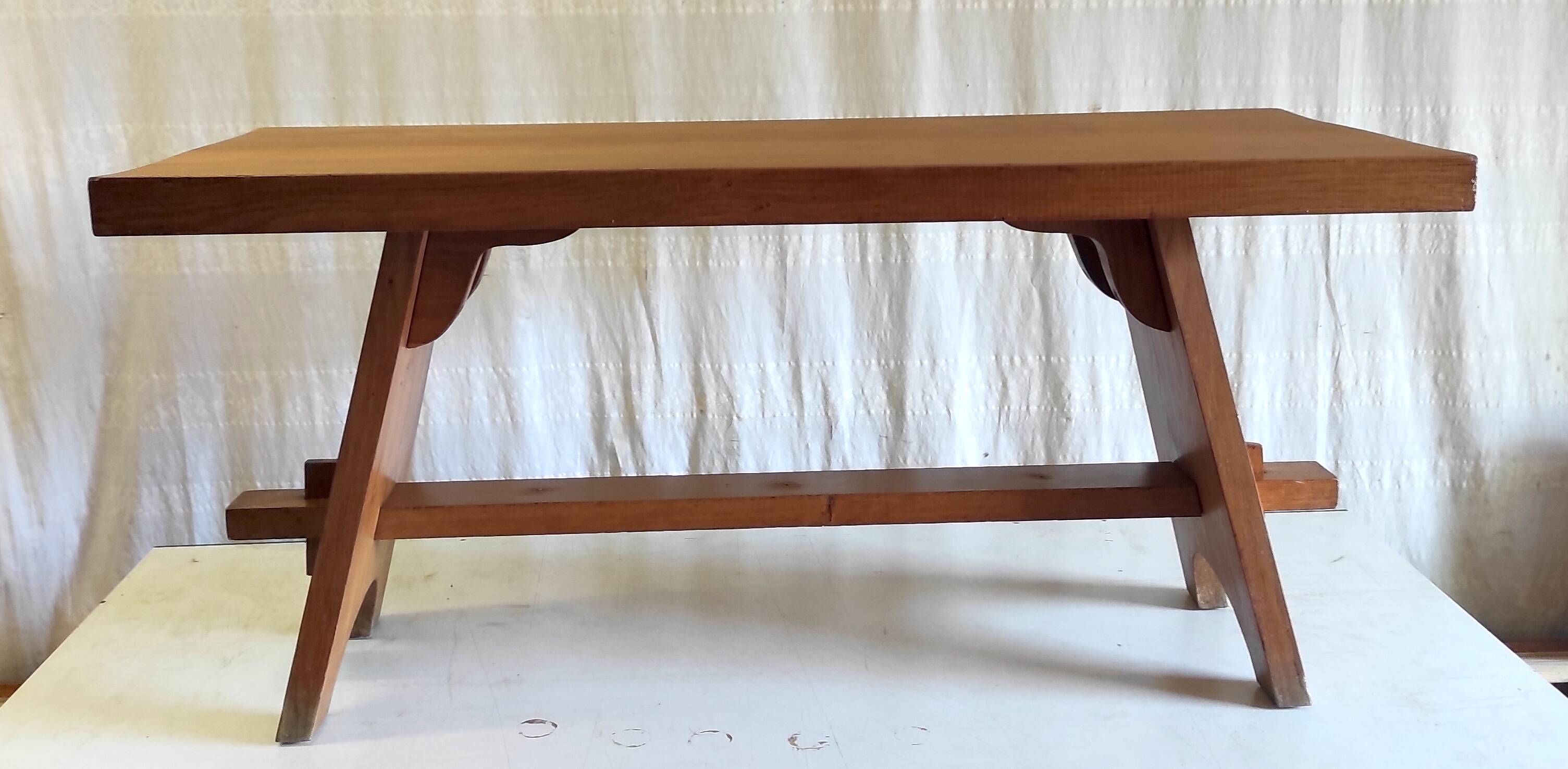 Solid oak coffee table - 1950s