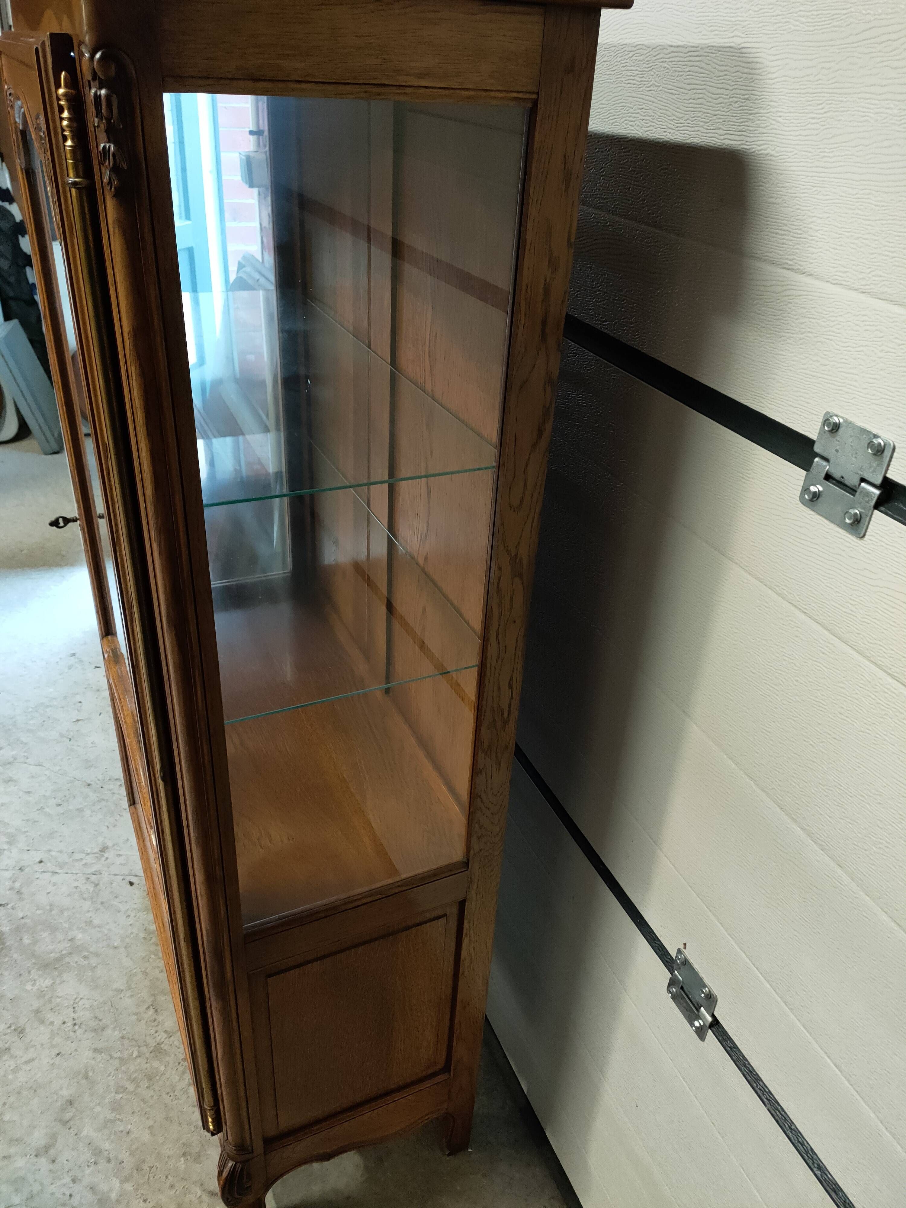 Louis XV style oak display case