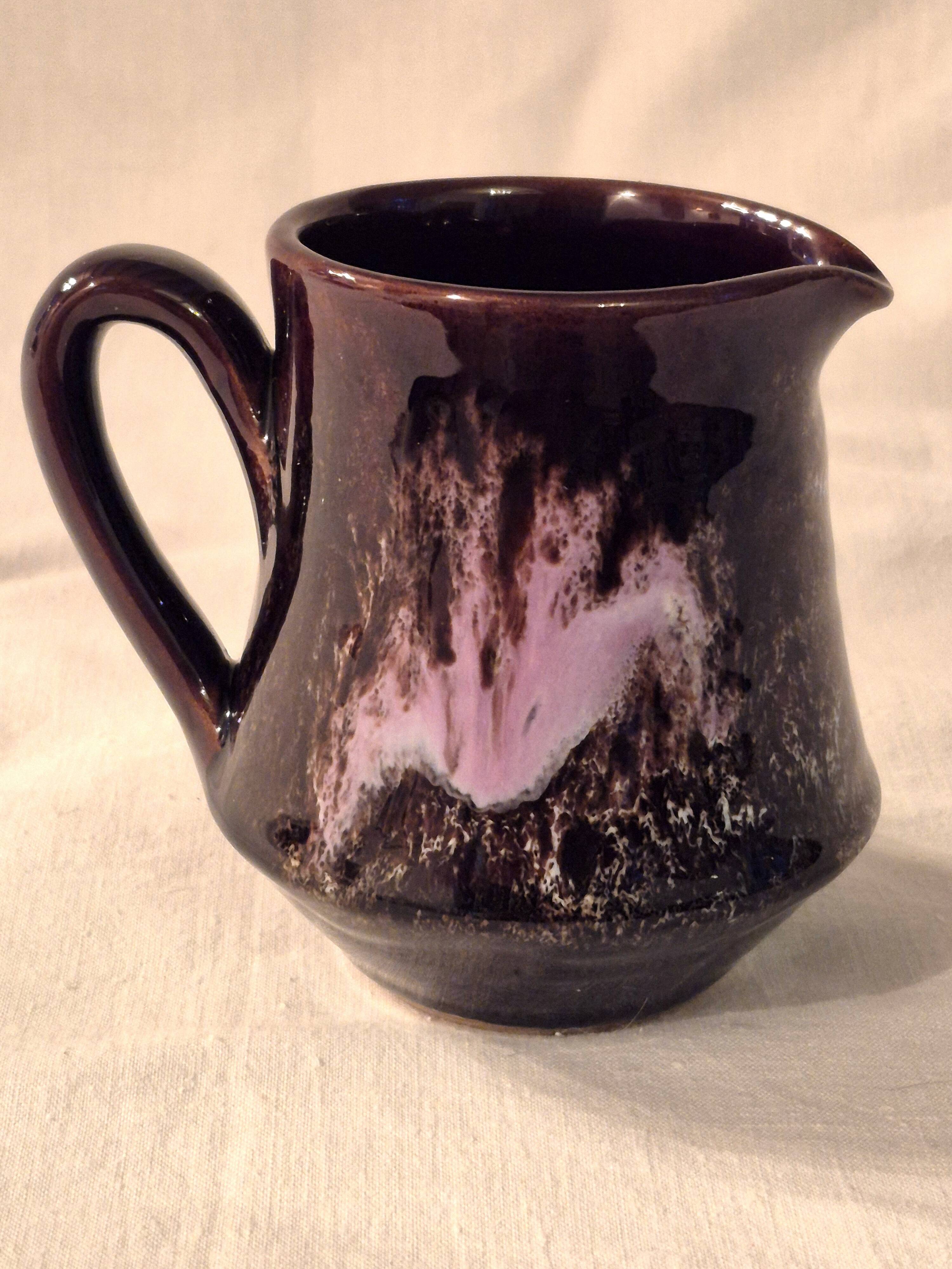 Vallauris milk jug, glazed ceramic, brown old rose A152-2