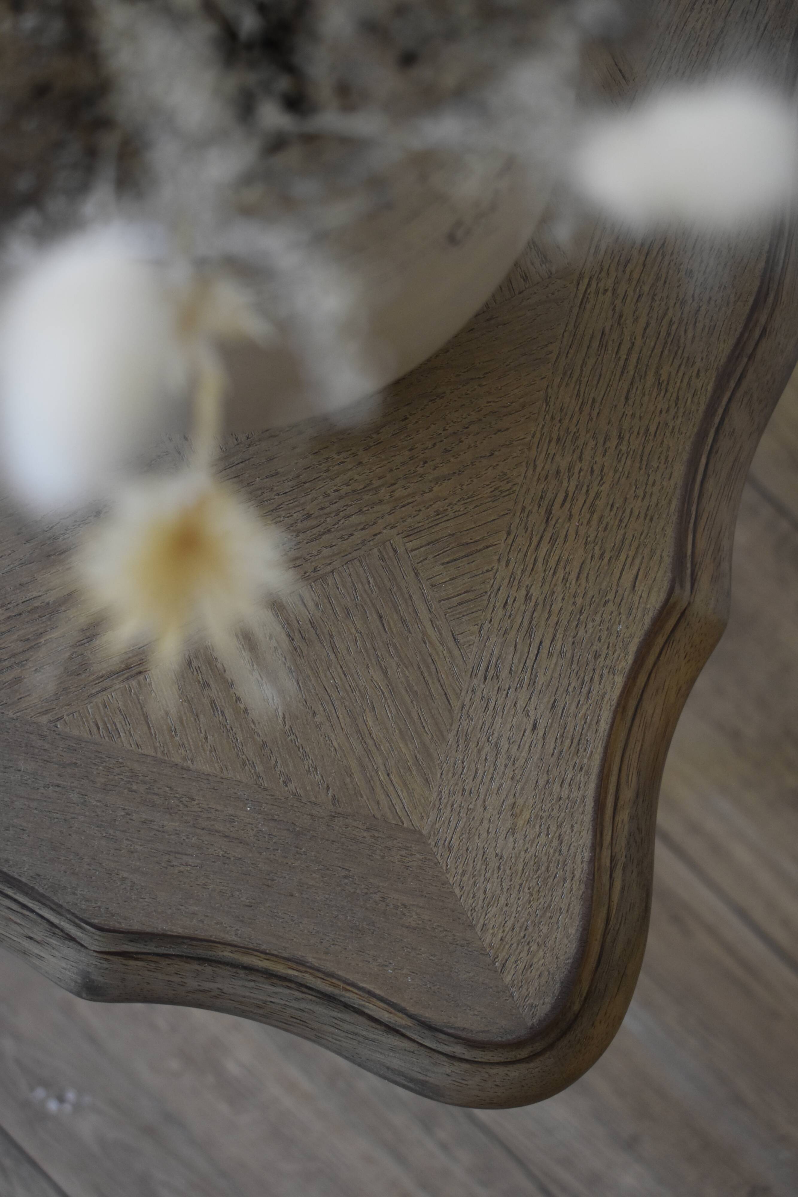 White base oak coffee table