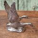 Vintage duck mail holder in silver metal