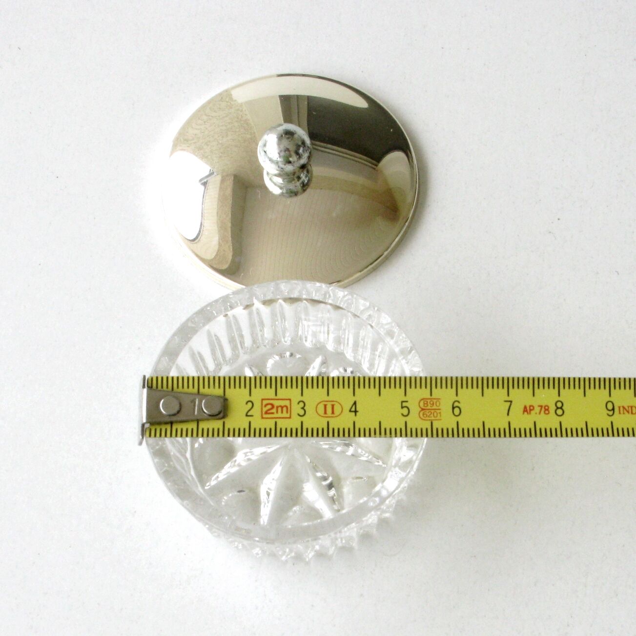Mini lead crystal sucker with lid and tweezer - Diameter 56mm