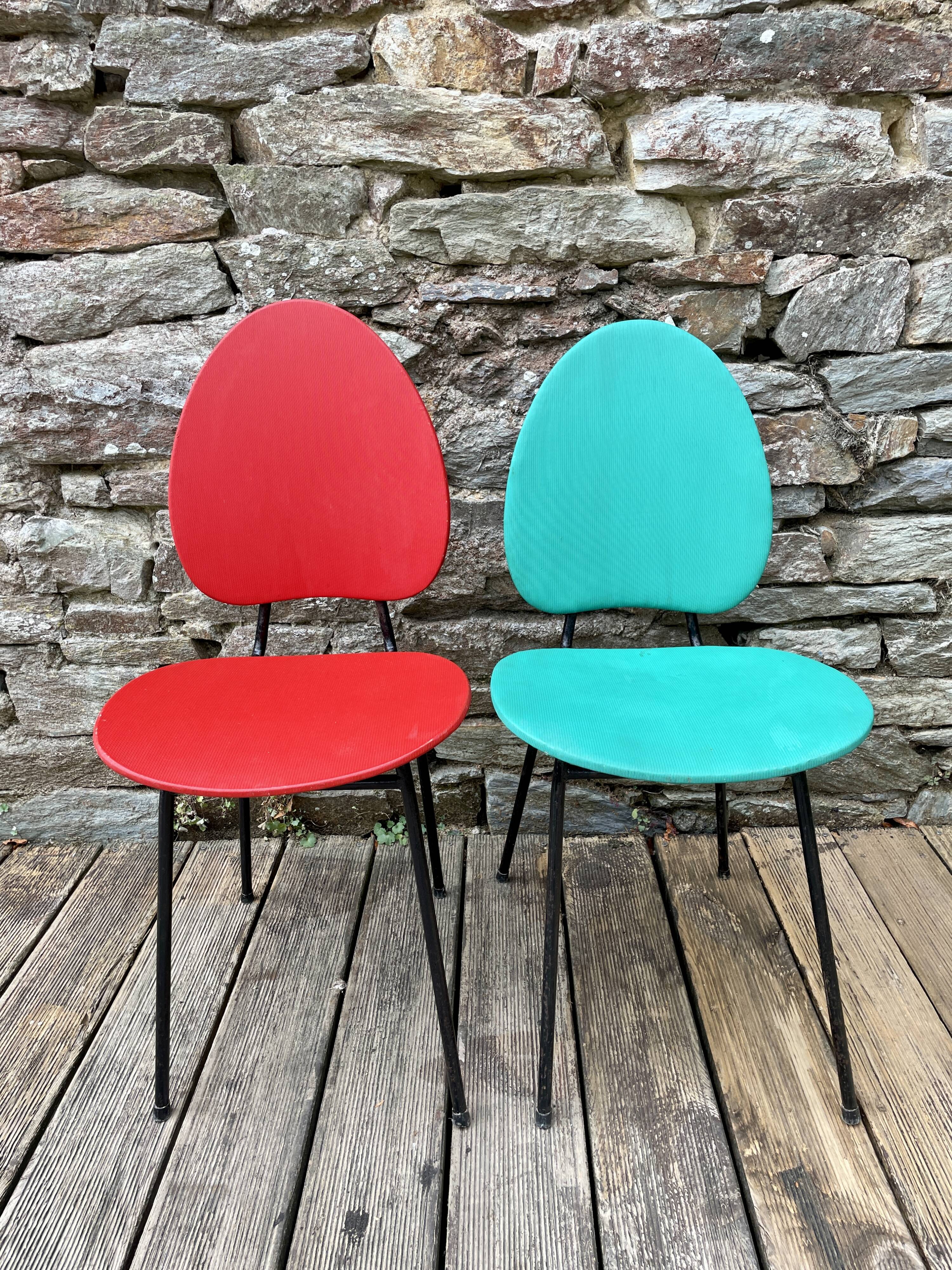 Pair of faux leather chairs from the 1950s/60s.