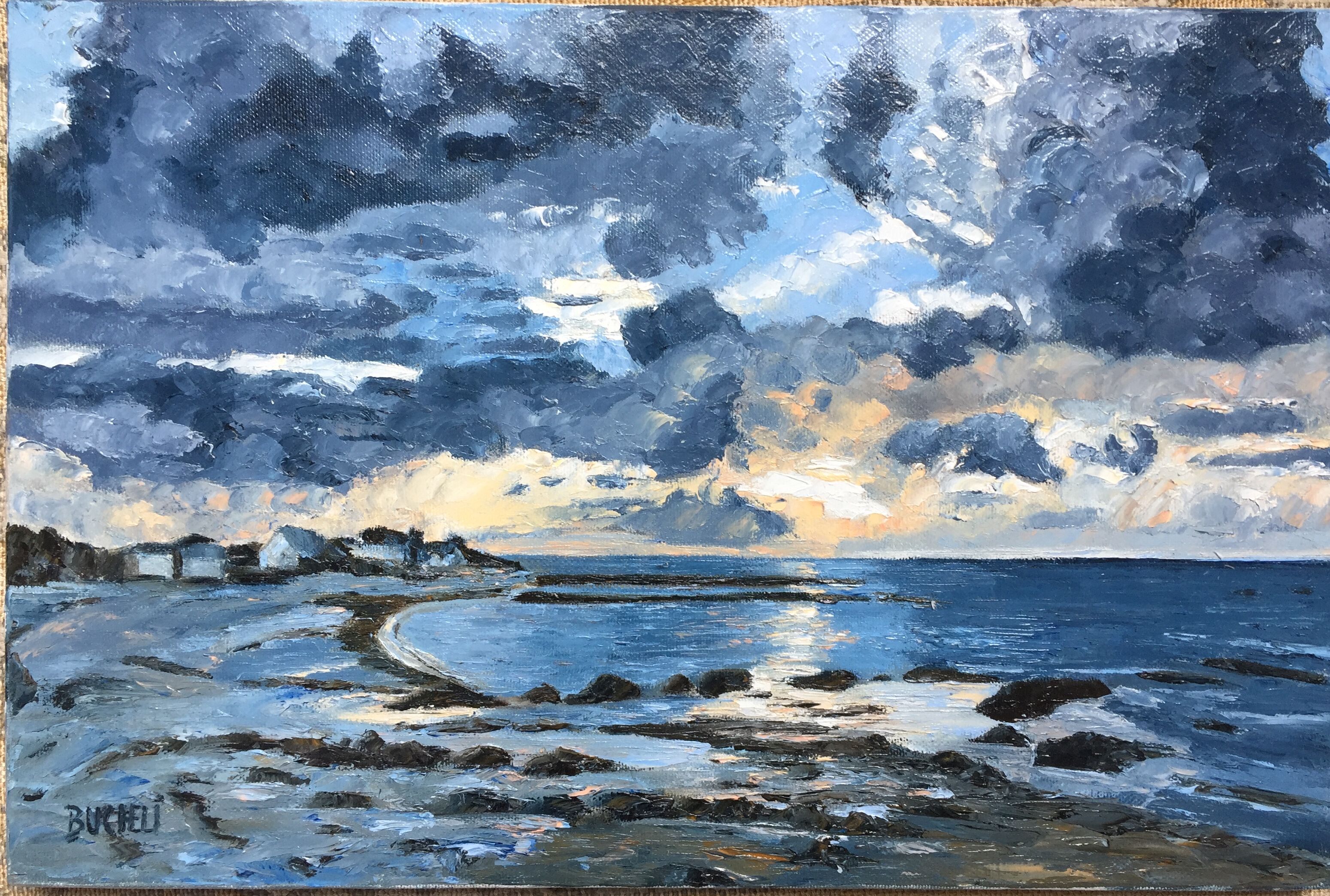 Tableau bord de mer Bretagne Peinture huile sur toile