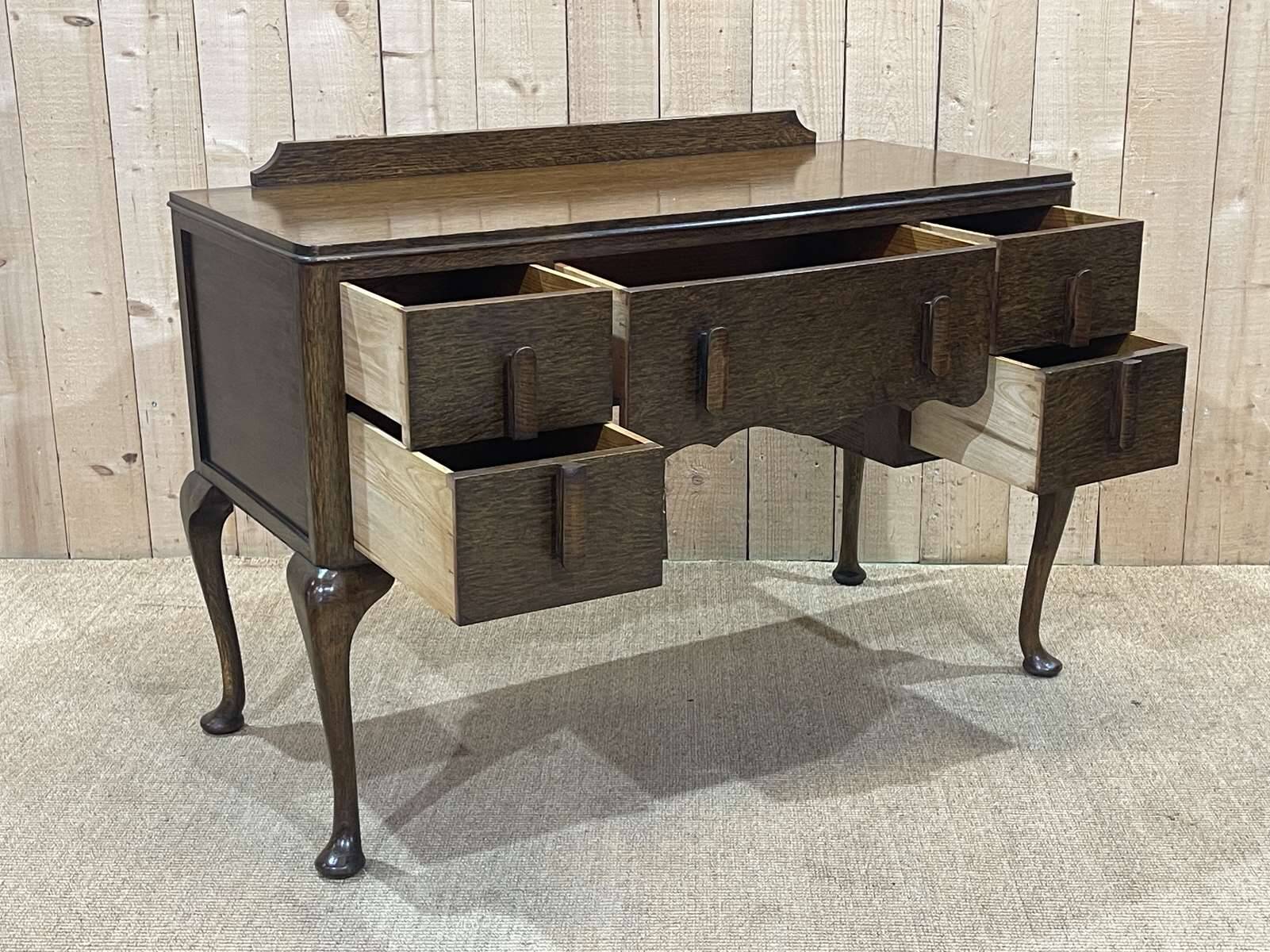 English Chippendale oak desk from the 1930s