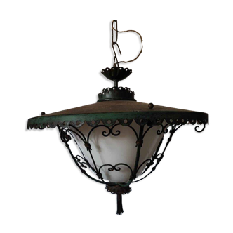 Bronze green wrought iron pendant light