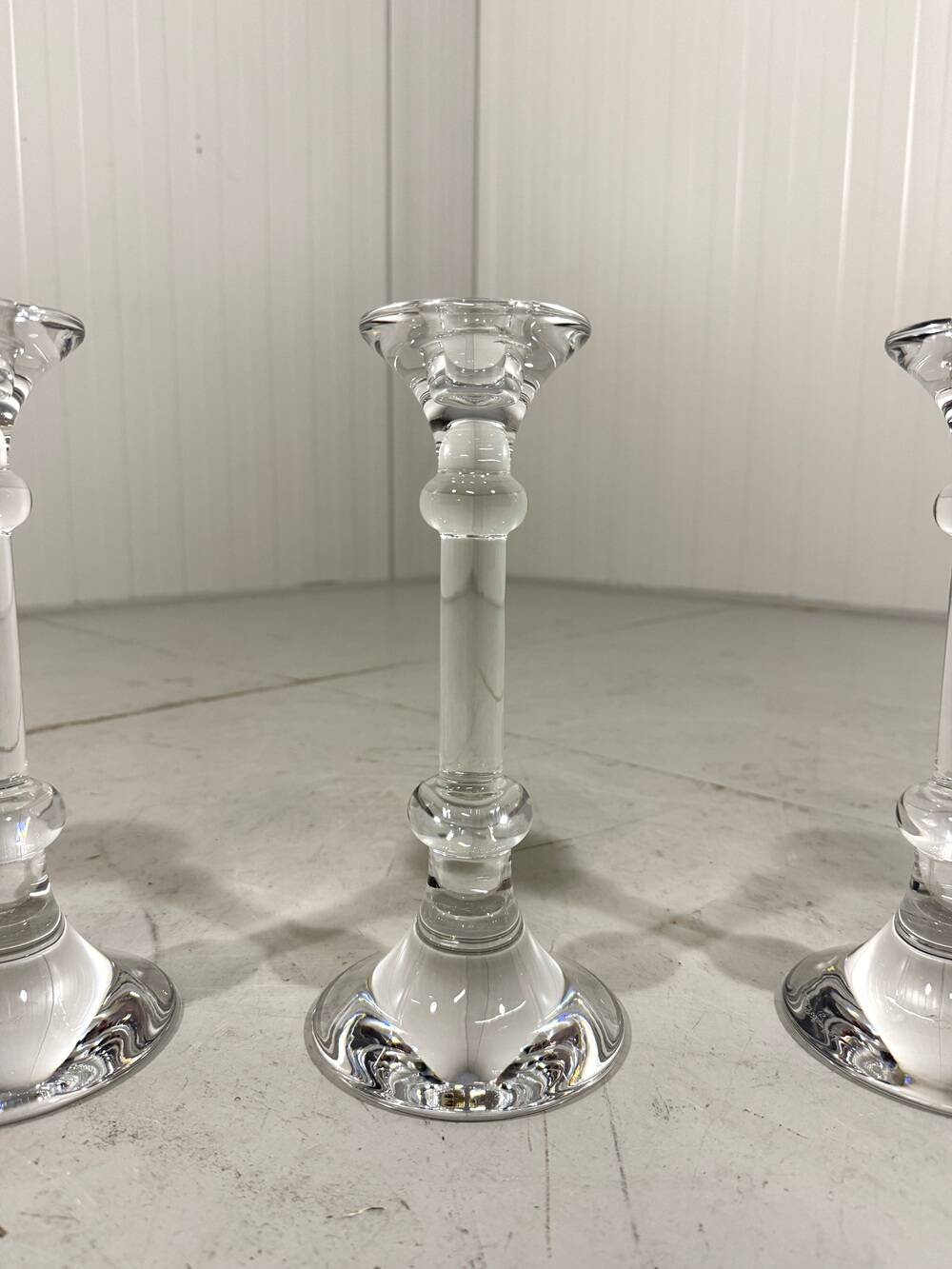 Val St Lambert crystal candle holders Belgium 1990’s