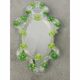 Venetian Oval Green Floral Hand-Carved Mirror – Italian 2000s Murano Glass