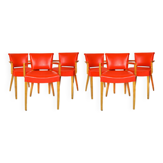 Set of 6 vintage style bridge armchairs